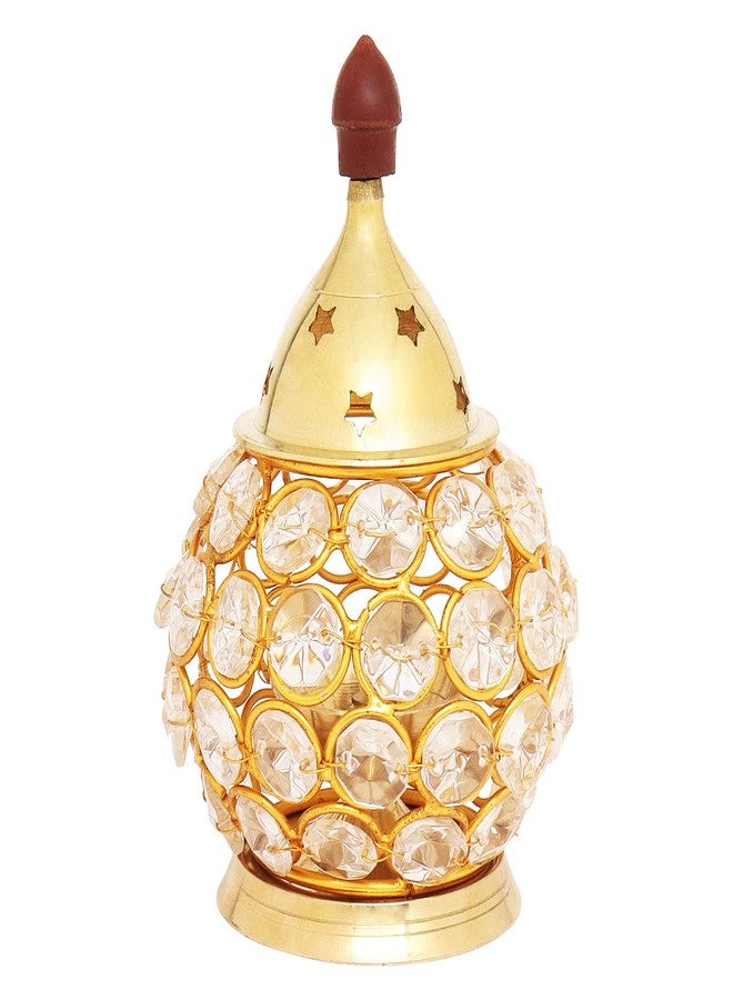 Hashcart Decorative Crystal Brass Akhand Diya - Image 1